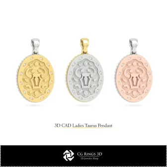Pendentif 3D Taureau femme signe du zodiaque Maison, Bijoux CAO 3D, Pendentifs CAO 3D, Pendentifs zodiaque 3D