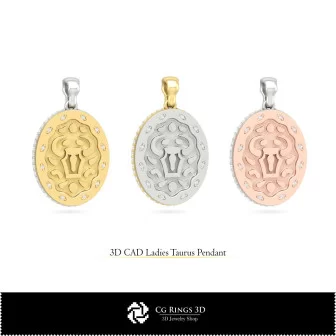 Pendentif 3D Taureau femme signe du zodiaque Maison, Bijoux CAO 3D, Pendentifs CAO 3D, Pendentifs zodiaque 3D