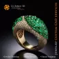 Ring with Emerald and Diamonds - 3D CAD Jewelry
