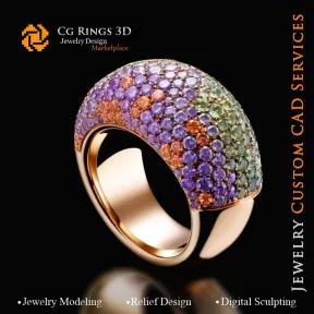 Anello - CAD 3D Gioielleria, AI - CAD 3D Gioielli, AI - Anelli CAD 3D, AI - CAD 3D Gioielleria Melodia di Colori, AI - CAD 3D