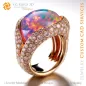 Ring with Opal and Diamonds - 3D CAD Jewelry