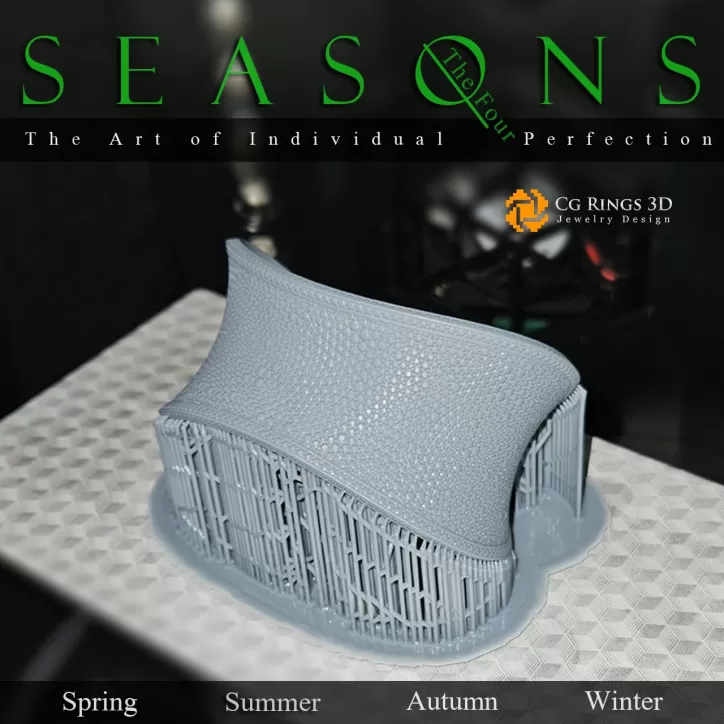 Einzigartiges Seasons‑Armband (Spring) – Schmuck 3D CAD Einzigartiges Seasons‑Armband (Spring) – Schmuck 3D CAD