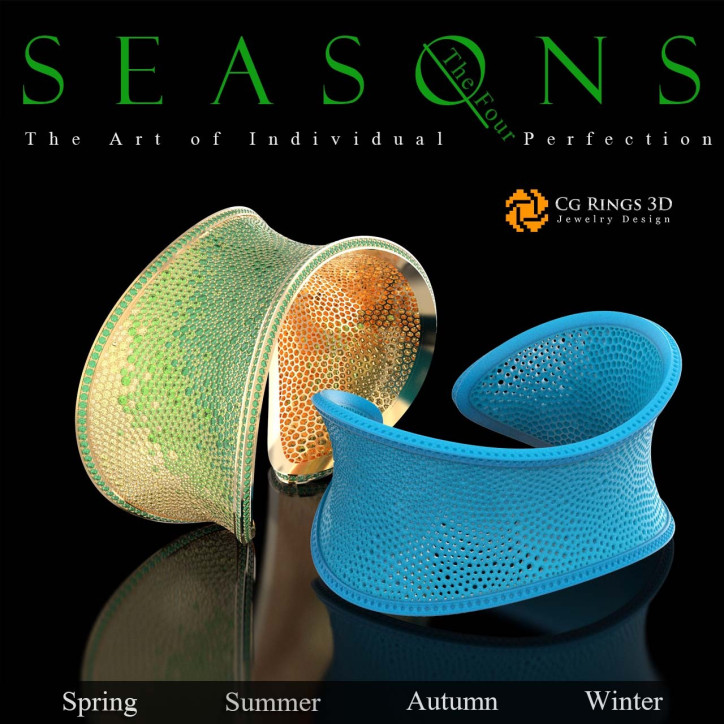 Unique Seasons Bracelet (Summer) - Jewelry 3D CAD