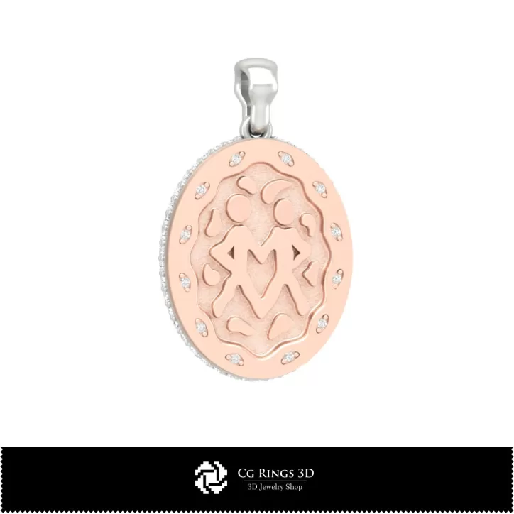 Ciondolo Zodiacale Gemelli 3D da Donna