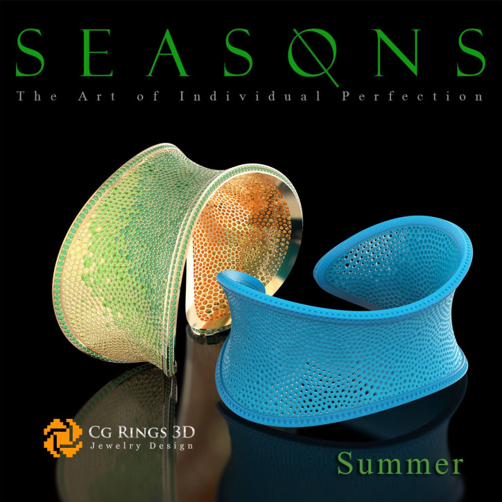 Unique Seasons Bracelet (Summer) - Jewelry 3D CAD