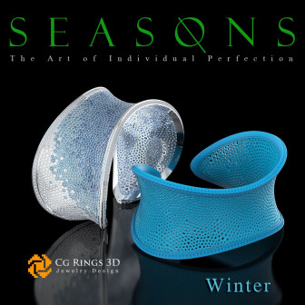 Unique Seasons Bracelet (Winter) - Jewelry 3D CAD Home,  Jewelry 3D CAD, 3D Unique Jewelry, Bracelets 3D CAD , 3D Bracelets, 3D 