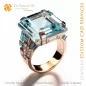 Ring mit Aquamarin und Diamanten - 3D CAD Schmuck