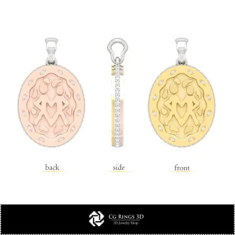 3D Women's Gemini Zodiac Pendant Home, Bijoux 3D CAO, Pendentifs 3D CAO, Pendentifs du Zodiaque 3D