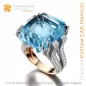 Ring with Aquamarine and Diamonds - 3D CAD Jewelry