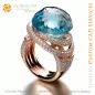 Ring with Aquamarine and Diamonds - 3D CAD Jewelry