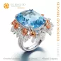 Ring mit Aquamarin und Diamanten - 3D CAD Schmuck