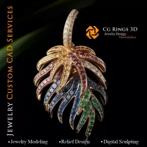 Pandantiv Feriga cu Melodie de Culori - 3D CAD Bijuterii