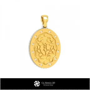 3D Women's Cancer Zodiac Pendant Home, Bijoux 3D CAO, Pendentifs 3D CAO, Pendentifs du Zodiaque 3D