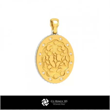 3D Women's Cancer Zodiac Pendant Home, Bijoux 3D CAO, Pendentifs 3D CAO, Pendentifs du Zodiaque 3D