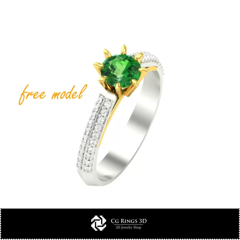 3D CAD Engagement Ring - Free 3D Model Home, Jewelry 3D CAD, Free 3D Jewelry, Rings 3D CAD 