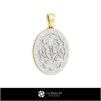 3D Women's Cancer Zodiac Pendant Home, Jewelry 3D CAD, Pendants 3D CAD , 3D Zodiac Pendants