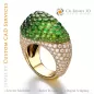 Ring mit Peridot und Diamanten - 3D CAD Schmuck