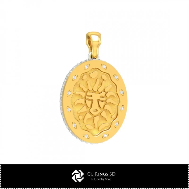 3D Women's Leo Zodiac Pendant Home, Bijoux 3D CAO, Pendentifs 3D CAO, Pendentifs du Zodiaque 3D