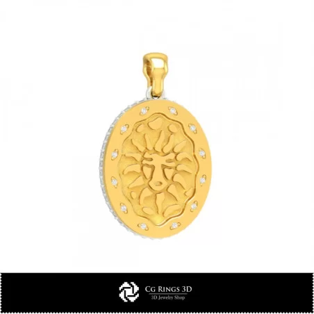 3D Women's Leo Zodiac Pendant Home, Jewelry 3D CAD, Pendants 3D CAD , 3D Zodiac Pendants