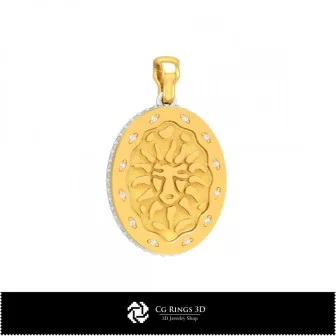 3D Women's Leo Zodiac Pendant Home, Jewelry 3D CAD, Pendants 3D CAD , 3D Zodiac Pendants