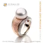 Anillo con perla y diamantes - CAD 3D de joyería