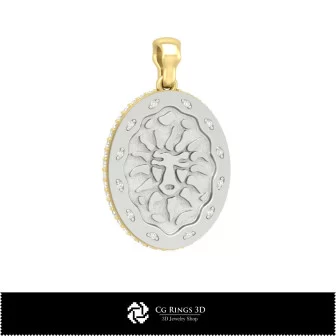 3D Women's Leo Zodiac Pendant Home, Bijoux 3D CAO, Pendentifs 3D CAO, Pendentifs du Zodiaque 3D