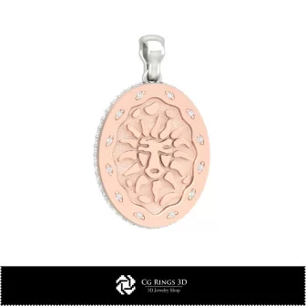 3D Women's Leo Zodiac Pendant Home, Jewelry 3D CAD, Pendants 3D CAD , 3D Zodiac Pendants