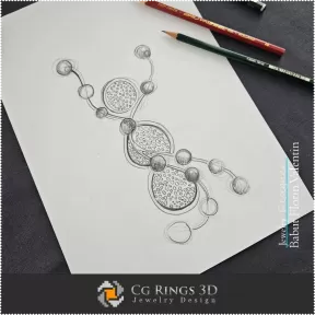 Snowman Brooch Sketch - Design Jewelry