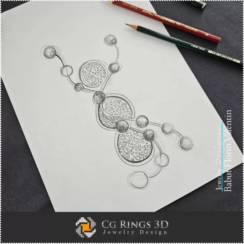 Boceto de Broche de Muñeco de Nieve - Diseñar Joyería