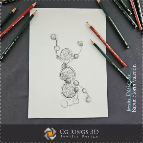 Snowman Brooch Sketch - Design Jewelry