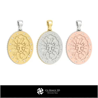 3D Women's Leo Zodiac Pendant Home, Jewelry 3D CAD, Pendants 3D CAD , 3D Zodiac Pendants