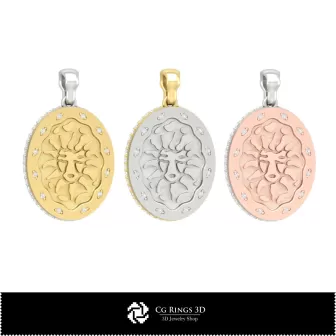 Ciondolo 3D Donna Leone Zodiaco Casa, Gioielleria CAD 3D, Ciondoli CAD 3D, Ciondoli Zodiacali 3D