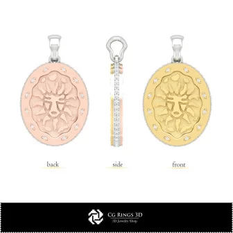 3D Women's Leo Zodiac Pendant Home, Bijoux 3D CAO, Pendentifs 3D CAO, Pendentifs du Zodiaque 3D