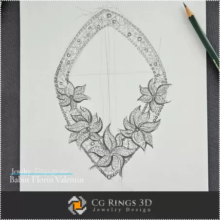 Necklace Sketch-Jewelry Design Concept