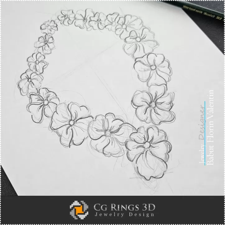 Halskette Skizze – Schmuckdesign