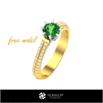 3D CAD Engagement Ring - Free 3D Model Home, Bijuterii 3D , Bijuterii Gratuite 3D, Inele 3D CAD