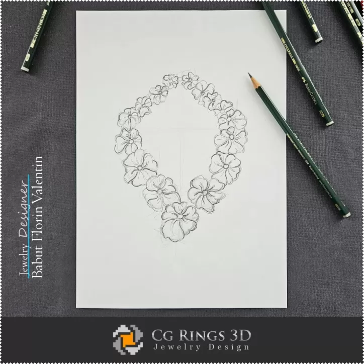 Necklace Sketch-Jewelry Design Concept