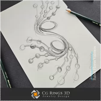 Boceto de broche - Diseño de joyería