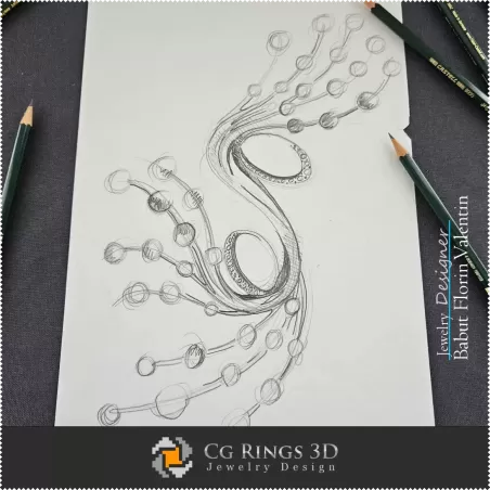 胸针草图 - 珠宝设计