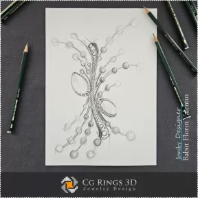 Boceto de broche - Diseño de joyería