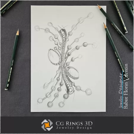 Boceto de broche - Diseño de joyería