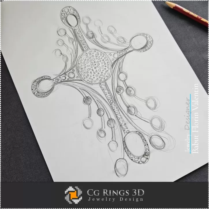 Schizzo di Pendente - Design di Gioielli