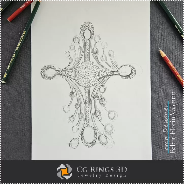 Boceto de colgante - Diseño de joyería