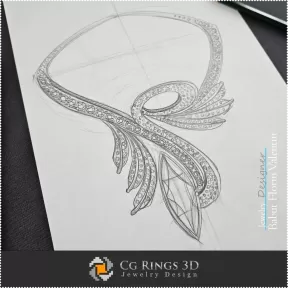 Boceto de Collar - Concepto de Diseño de Joyería