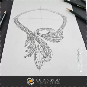 Boceto de Collar - Concepto de Diseño de Joyería
