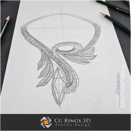 Boceto de Collar - Concepto de Diseño de Joyería