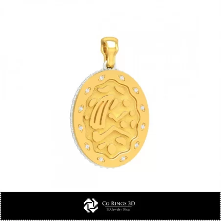 3D Women's Virgo Zodiac Pendant Home, Bijoux 3D CAO, Pendentifs 3D CAO, Pendentifs du Zodiaque 3D