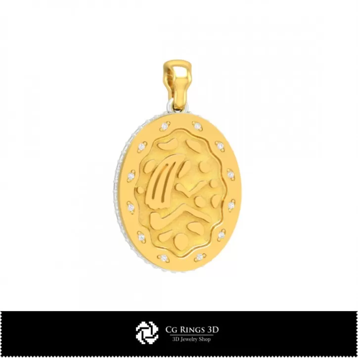 Colgante 3D Zodiacal Virgo para Mujer