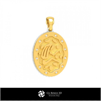 3D Women's Virgo Zodiac Pendant Home, Bijoux 3D CAO, Pendentifs 3D CAO, Pendentifs du Zodiaque 3D