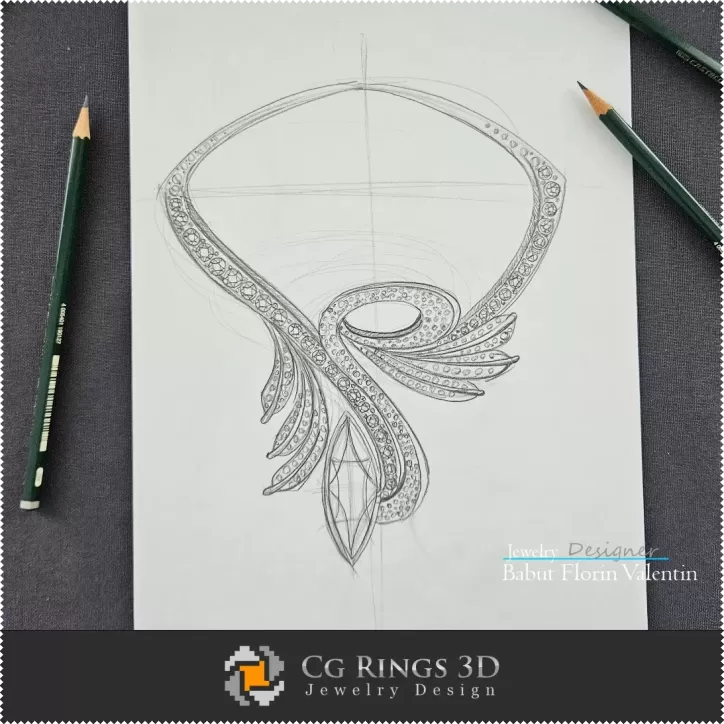 Necklace Sketch-Jewelry Design Concept